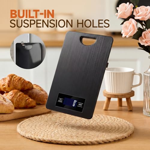 Food Scale, Digital Kitchen Scale with Hanging Loop, 11lb Baking Scale - color: Black