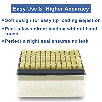 ONiLAB 100µL Universal Pipette Tips, 96 Tips/Rack, DNase/RNase Free - size: 100ul
