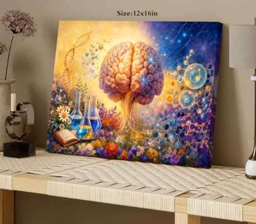 Medical Brain Wall Art Canvas Print,Medical Office Decor,12x16inches - color: Medical Brain Wall Art Canvas Print