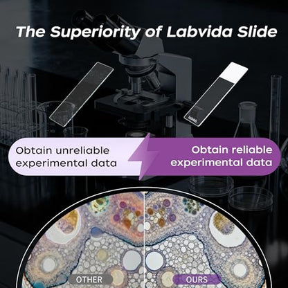 72pcs Positive Charged Microscope Slides, Adhesive Frosted Glass Slides, Super White Glass, Fine Polished Edges, 45° Safety Corners, Dim. 75X25mm, PCL Series, LVQ075W - color: 72pcs, PCL Positive Charged Slides