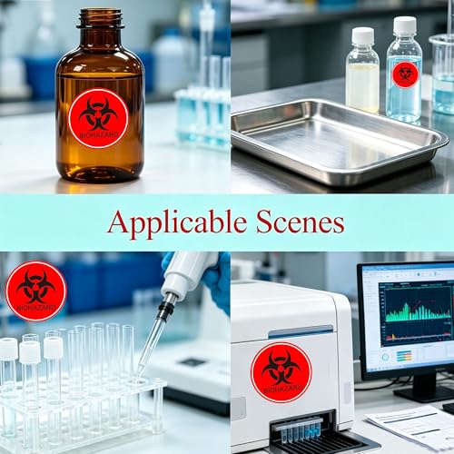 Biohazard Stickers Sign 2 '' Universal Symbol Coated Paper Signs for Labs