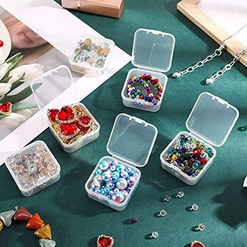 10 Pack Plastic Storage Containers, Mini Clear Square Boxes with Lids, Empty Cases for Jewelry, Earplugs, Hardware Parts & Small Craft Items (Transparent) - color: Transparent