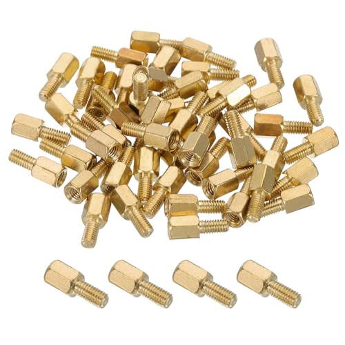 PATIKIL 50 Pcs Male to Female Thread Spacer Screws M3 x 6mm + 6mm Brass Hex Standoff PCB Motherboard Spacer Screw Nut for Drone Quadcopter Computer Electronic Projects Circuit Board - size: M3 x 6mm + 6mm