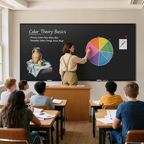 SELEAD Magnetic Chalkboard 96 x 48 Inches - Black Aluminum Frame - size: 96"W x 48"H (single-sided)