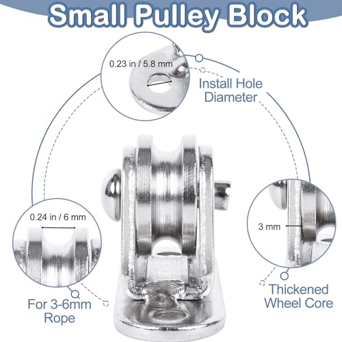 Small Pulley Block 1" Mini Duplex Pulley Roller Frictionless Silent Wheel Heavy Duty Fixed Pulley Loading 176 lb for Rope Cable Cord Guide & Wall Ceiling Mount DIY Project - 4 Pack - size: 4 Pack