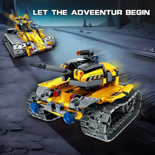 Mibido STEM Robot Building Kit Gift for Boys Ages 8-12 with Remote Control - color: Yellow
