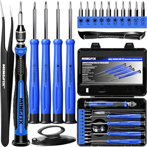 Repair Tool Kit for Apple Macbook,MINGFIX Macbook Pro/Air Screwdriver Set with P2 P5 P6 Pentalobe,T3 T4 T5 T6 T8 Torx,Ph000 Ph00 Ph0 Phillips & Y0 Screwdrivers for Teardown,Opening,Screen Replacement - style: 20 in 1