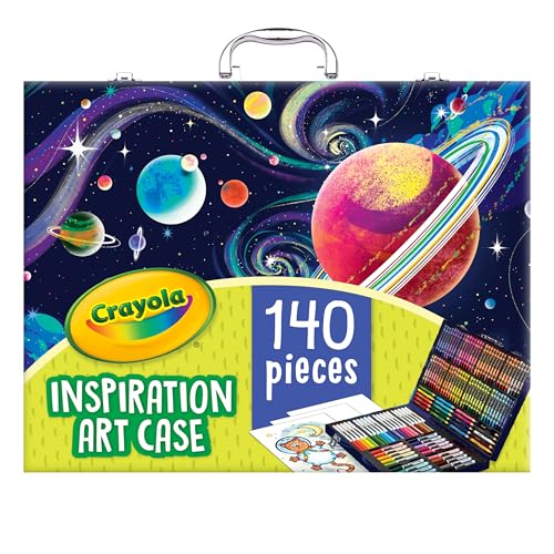 Crayola Inspiration Art Case Coloring Set, 140pc Space Theme – Art Kit for Kids, Crayons, Markers, Pencils, Gift for Boys & Girls, Ages 5, 6, 7, 8 [Amazon Exclusive] - style: Space