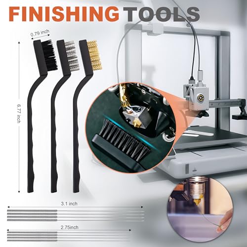 3D Printer Maintenance Cleaning Kit – 30PCS FDM Printer Cleaning Tools Set, Nozzle Cleaning Needles, Wire Cutter, Scrapers, Brushes, Tweezers Deburring Tools for Clog Prevention & Printer Maintenance