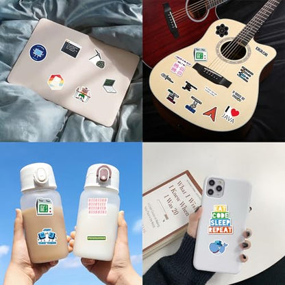 Programming Stickers 110PCS, Vinyl Programming Decals for Water Bottle - style: Programming Stickers