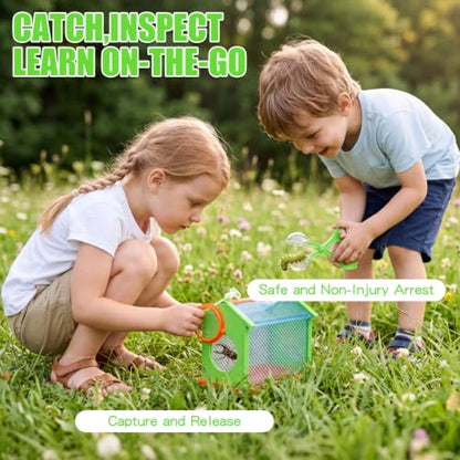 Bug Catcher Kit for Kids 3+, Bug Catching & Outdoor Explorer Kit | Insect Cage, Safe, Extendable Butterfly Net, Carry Bag, Catch & Release Adventure Set for Backyard & Camping
