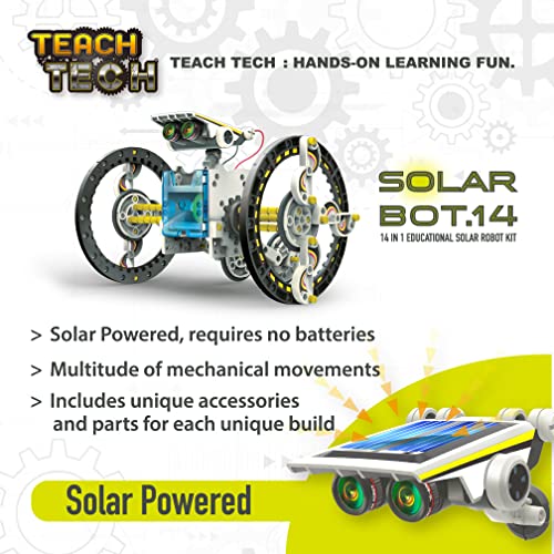 TEACH TECH SolarBot.14 STEM Solar Robot Building Kit, Ages 10+