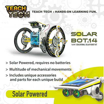 TEACH TECH SolarBot.14 STEM Solar Robot Building Kit, Ages 10+