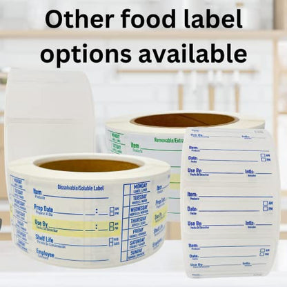 2x1 Dissolvable Food Labels, 500 Food Container Stickers, Black - color: Black, size: 500