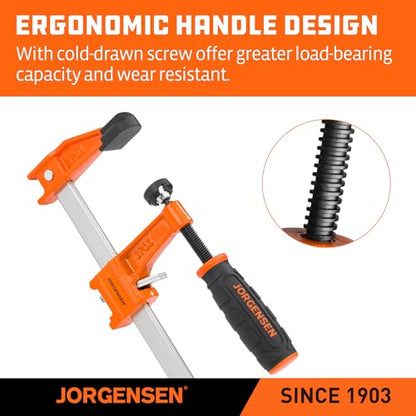 Jorgensen 30" Medium-Duty Steel Bar Clamp Set, 600 lbs Load Limit, 2-Pack - size: 30 Inch Medium Duty