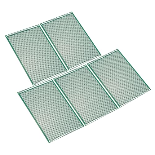 PATIKIL 4" x 6" PCB Board Circuit, 5 Pcs Single Sided Prototype Solder Boards for DIY Soldering and Electronic Project Circuit Boards Solderable Breadboard, Green - size: 4" x 6"