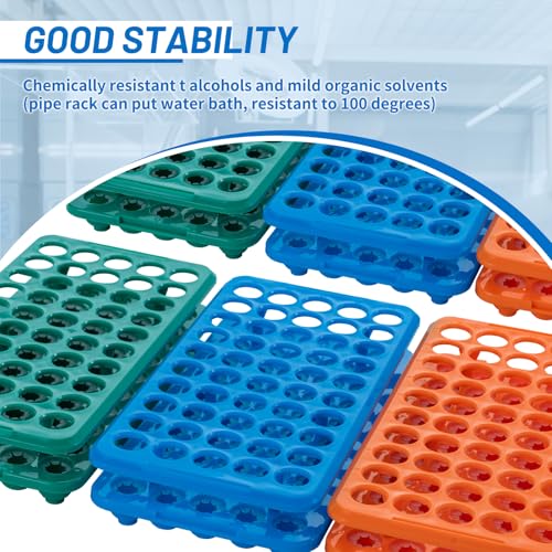 Test Tube Rack, Tube Holder with Silicone Pad, Blue, Pack of 1