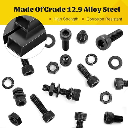 1200pcs M2 Hex Socket Head Screws Assortment Kit,M2x4/6/8/10/12/16 mm - size: M2 1200pcs