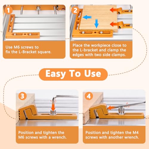Fuzqq CNC Positioning Side Clamps, Aluminum Low Profile Vise for CNC Router Machines, T-Slot & Perforated Tables Compatible, Repeatable Positioning for Milling, Engraving & Woodworking