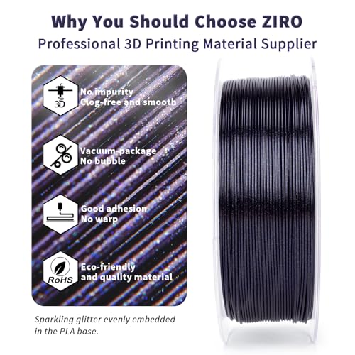 ZIRO Sparkle PLA Filament 1.75mm, Twinkling Effect 1kg, Gemini Starlight - color: Gemini Starlight