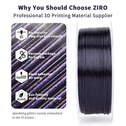 ZIRO Sparkle PLA Filament 1.75mm, Twinkling Effect 1kg, Gemini Starlight - color: Gemini Starlight