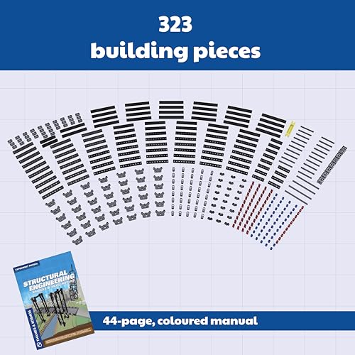 Thames & Kosmos | Structural Engineering: Bridges & Skyscrapers | Science & Engineering Kit | Build 20 Models | Learn about Force, Load, Compression, Tension | Parents' Choice Gold Award Winner, Blue