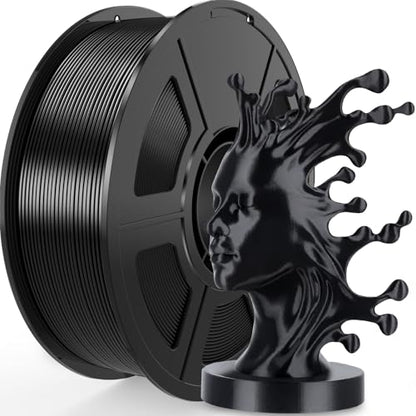 Silk Black PLA Filament 1.75mm Shiny Black 3D Printer Filament 1KG - color: Black