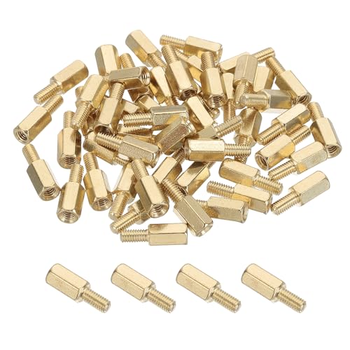 PATIKIL 50 Pcs Male to Female Thread Spacer Screws M3 x 8mm + 6mm Brass Hex Standoff PCB Motherboard Spacer Screw Nut for Drone Quadcopter Computer Electronic Projects Circuit Board - size: M3 x 8mm + 6mm