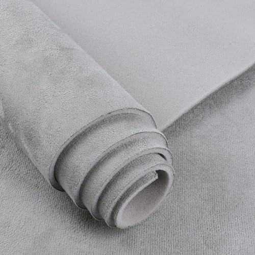 Grey Suede Headliner Fabric - 96" L × 60" W Auto Head Liners, Fabric Tube Packaging with Foam Backing for Cars, Trucks, SUVs, RVs, Boats - Home Repair/DIY Headliner Material - color: Gray, size: 96"L×60"W