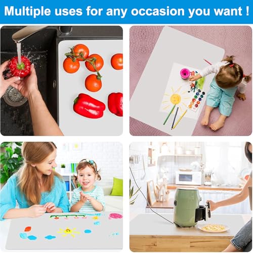 AECHY Silicone Mat for Kitchen Counter, 27.5" x 16.5" x 0.08", Translucent - color: Translucent, size: 27.5" x 16.5"