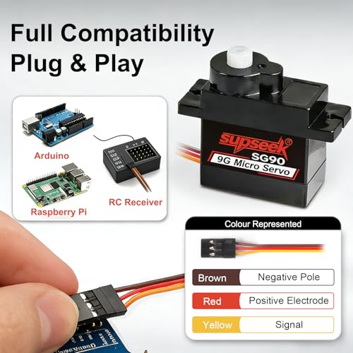 SG90 9g Micro Servo Motor, 1.9kg·cm Metal Pinion Gear & Shaft, 4Pcs - size: 4