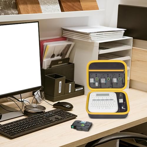 GWCASE Label Maker Case for Brother P-Touch PT-D220/ PT-D210, Box Only - color: Black and Yellow zipper