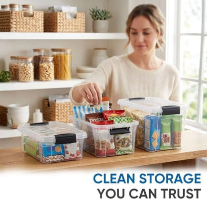 Superio 0.7 Quart Mini Clear Plastic Storage Container with Lid, Stackable Small Organizer Box for Crayons, Art Supplies, Beads, Sewing, Stationery & Food Storage, 1 Pack - size: 0.7 Quart