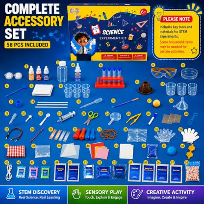 Science Experiment Kit for Kids 6-12, STEM Chemistry Set with Volcano