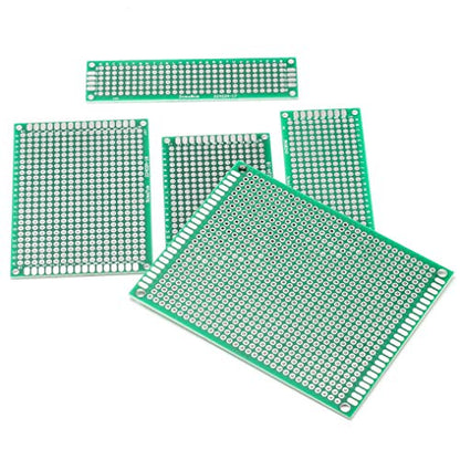 40PCs PCB Board Prototyping PCBs Circuit Boards Kit | 5 Size Universal untraced Perforated Printed Circuits Boards | Solder-able Circuit Protoboards for DIY Soldering Electronic Projects - size: 40PCs