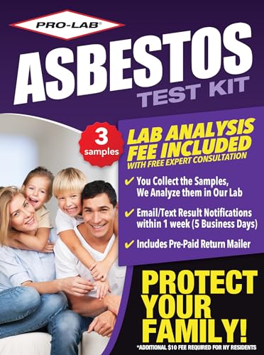 Asbestos Test Kit for Home, 3 Samples with Lab Analysis and Results - size: 3 Samples w/ Lab