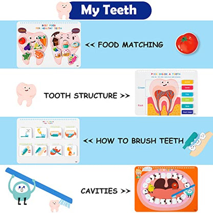 Freebear Montessori Busy Book for Kids, Human Body Anatomy Book for Toddlers, Preshool Kindergarten Learning Activities, Autism Sensory Toys, Travel Toys, Gifts for Girls and Boys 4 5 6 7 8 Years - style: Human structure 1