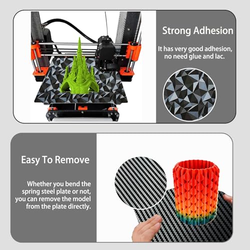 Double Sided Textured PEO PET Build Plate for Prusa i3 MK2 MK2.5 MK3 MK3S MK4, Flexible PEO PET Spring Steel Sheet for Prusa 3D Printers 241x253.8mm. - size: 241x253.8mm for Prusa