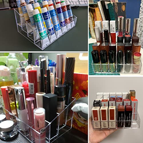 Tecbeauty Lipstick Holder, 24 Slots Clear Lipstick Organizer Acrylic Lipgloss Storage Display, Small - color: Lipstick Organizer - 24 slots