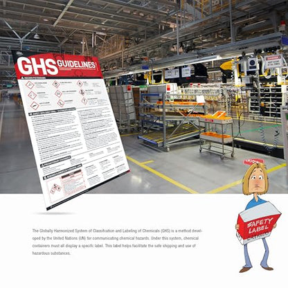 OSHA GHS Pictogram Guidelines Poster, 18 x 24 inches Safety Data Sheet Poster for Industrial Workplaces, GHS Safety Poster for Hazard Communication Standard with GHS pictograms - style: GHS Guidelines