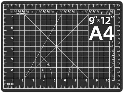 DIYSELF 9in×12in Self Healing Cutting Mat, A4 Craft Mat, Paper Craft Tools - color: Black, size: 12"L x 9"W