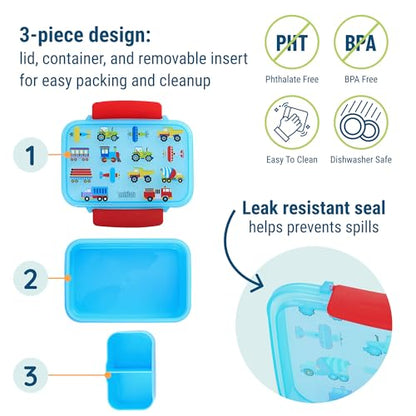 Wildkin Reusable Food Container for Kids – Trains, Planes & Trucks - color: Trains, Planes & Trucks