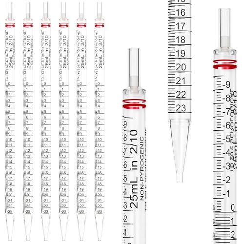 Polystyrene Serological Pipettes, Individually Wrapped, Sterile Plastic Graduated Pipette 25ml, Pack of 25 - size: 25ml-25pcs