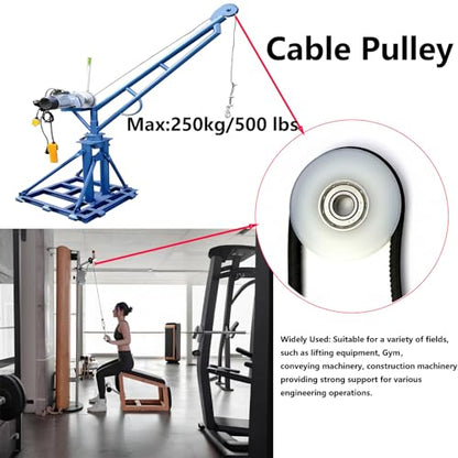 5PCS U-Groove Pulley Roller Wheels with Deep Groove Ball Bearings, 8x30x10mm Silent Nylon Guide Track Rollers for Sliding Doors, Windows, and Gym Cable Systems, Heavy Duty & Smooth Motion