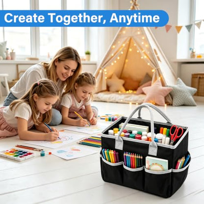 ZKOO Art Craft Organizer Tote Bag, Desktop Tote and Organizer Black - color: Black