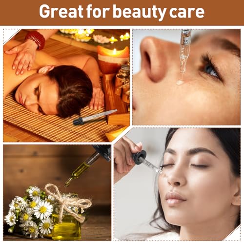 Romeda 10P Eye dropper, 1ml Glass Dropper with Rubber Cap, Clear Dropper Syringe for Liquid Medicine, Essential Oils, Feeding, Lab, Measuring and Transferring