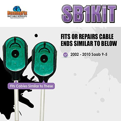 BushingFix SB1Kit - Saab 9-5 Replacement Bushing for Automatic Transmission Shift Cables, Easy Repair Kit Automotive Replacement Transmission Shift Cables, Transmission Shift Cable Bushing Repair Kit