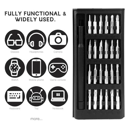 24-in-1 Precision Screwdriver Set – Small Magnetic Repair Tool Kit for Watches, Electronics, Phones, Game Consoles & Tablets