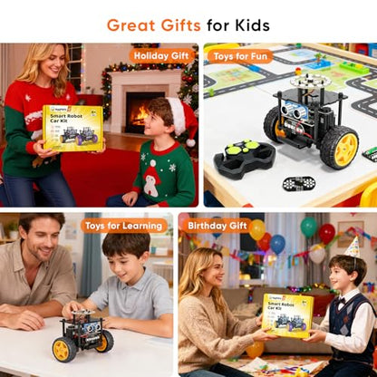 Smart Robot Car Kit, Robotics for Kids Ages 8-12 12-16 - color: Black