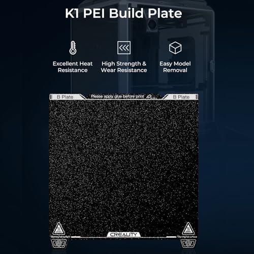 Creality Official K1 Max Build Plate PEI Sheet, 315x310mm Textured Removable Flexible Spring Surface Excellent Heat Resistance Heated for K2 Pro/3 S1 Plus/K1 Max/Ender 3 V3 Plus(Without Magnetic Base) - color: PEI Frosted Black, size: K1 Max/Ender 3 V3 Pl
